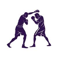 Silhouettes of fights with martial vector
