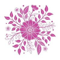 A colorful flower design is shown in a circle vector