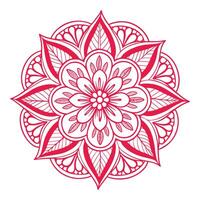 A striking red flower pattern set against a clean white background vector