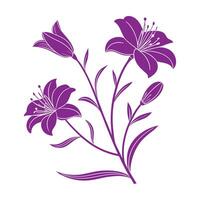 Hand drawn simple flower outline vector