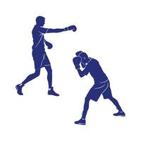 Two boxer practicing boxing in fitnes vector