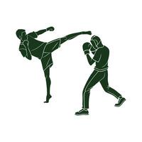 Boxing and bodybuilder vector