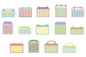 Illustration of a Calendar Icon Set in Various Styles vector