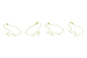 Tree Frog Outline Icon Set. Animal Illustration Design vector