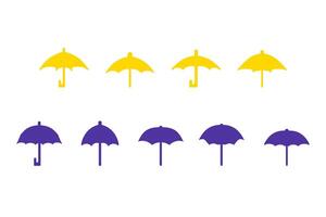 Minimalist Simple Umbrella Silhouette Icon Set vector