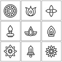 various icons of different types of religious symbols vector