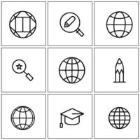 illustration of education icons set vector