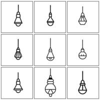 light bulb icon set design on a white background vector