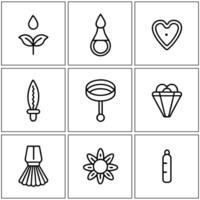 various icons for different types of items vector