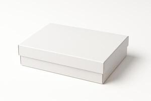 White Matte Cardboard Box for Clothing in High Definition Professional Studio Lighting Isolated on Clean White Background photo