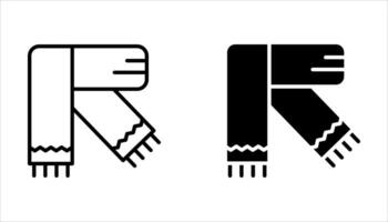 scarf icon set on white vector