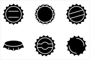 bottle cap icon set vector