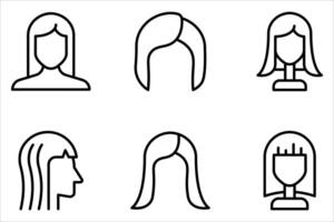 wig icon set vector