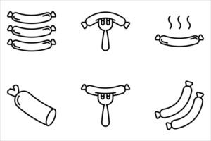 sausage icon set vector