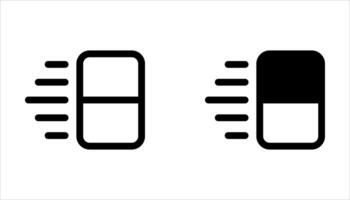 eraser icon set on white background. vector