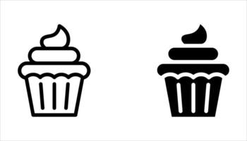 cupcake icon set vector