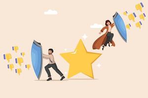 Navigating Criticism Protecting Your Star from Negative Feedback and Building a Positive Image. vector