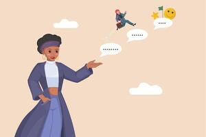 Giving Advice and Feedback in Business Setting with Communication Pathway to Success and Satisfaction. vector