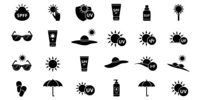 A Collection of Sun Protection and Summer Elements vector