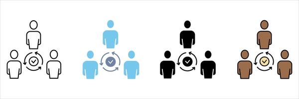coordination concept line icon. Simple element illustration. vector