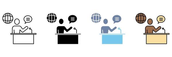 breaking news concept line icon. Simple element illustration. vector
