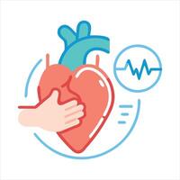 Heart Health Care Protecting and Monitoring Your Cardiovascular System. vector