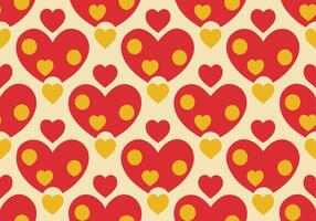 Red and Gold Heart Pattern Seamless Love Design Background. vector