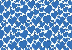 A Seamless Pattern of Many Blue Hearts on a White Background. vector
