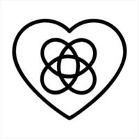 Heart Symbol, Interlocking Circles, Unity, Love, Design, Abstract, Geometric, Pattern, Bold Lines. vector