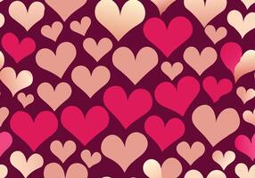 Romantic Pink and Red Hearts Pattern Background Design. vector