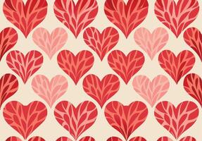 Romantic Red and Pink Heart Pattern, Valentines Day Design. vector