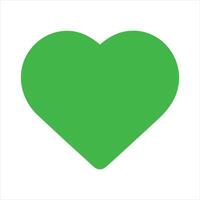 Green Heart Shape Icon Simple, Solid, Graphic Design Element. vector