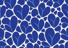Abstract Blue Heart Leaf Pattern Seamless Design Texture Background. vector