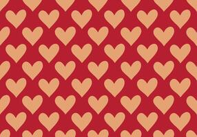 Romantic Red and Peach Heart Pattern Seamless Design. vector