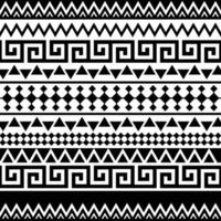 polynesia hawaiian tribal pattern ethnic ornaments art fabric carpet print pattern wallpaper black and white background vector