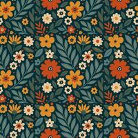 Floral Pattern with Colorful Flowers Design vector