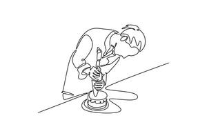 Pastry arts. Chef activity concept. Single line draw design. graphic illustration vector
