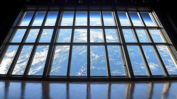 The view from the window of the space station photo
