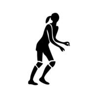vollyball player, isolated silhouette. vector