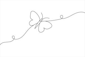 Minimalist Butterfly Line Simple Outline Illustration Design vector