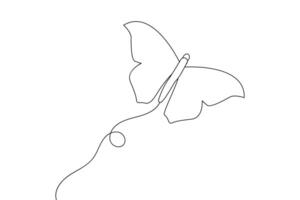 Minimalist Butterfly Line Art Simple Outline Illustration Design Art vector