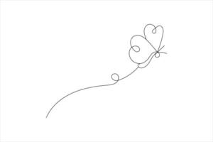 Minimalist butterfly line simple outline illustration simple design vector