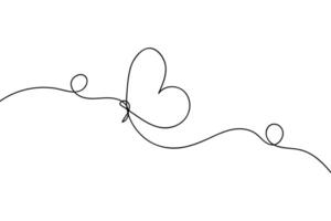 Minimalist Butterfly Line Art Simple Outline vector