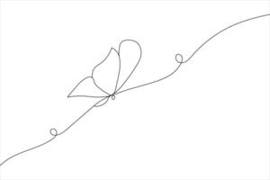Minimalist butterfly design line art simple outline illustration design vector