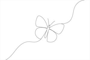 Minimalist Butterfly Line Art Simple Outline Illustration Design for Butterflay vector