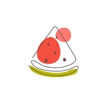 Watermelon one continuous line drawing art. Isolated on white background. Perfect for logo, icon and so on vector