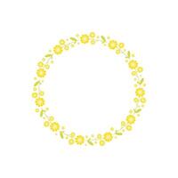 Vintage floral wreath isolated on white background. Round frame with colorful hand drawn flowers and leaves. Perfect for wedding invitation, greeting card and so on vector