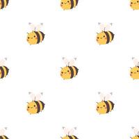 Seamless pattern with cute bees. Printing on textiles, wallpaper, wrapping paper vector