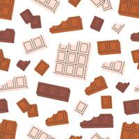 Seamless pattern with chocolate bars. World Chocolate day. Design for banner, wallpaper, textile, wrapping paper, background, card vector