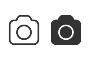 Simple camera icon set. Outlined and solid, perfect for web design, user interface elements, or general photography related graphics. Suitable for a variety of applications vector